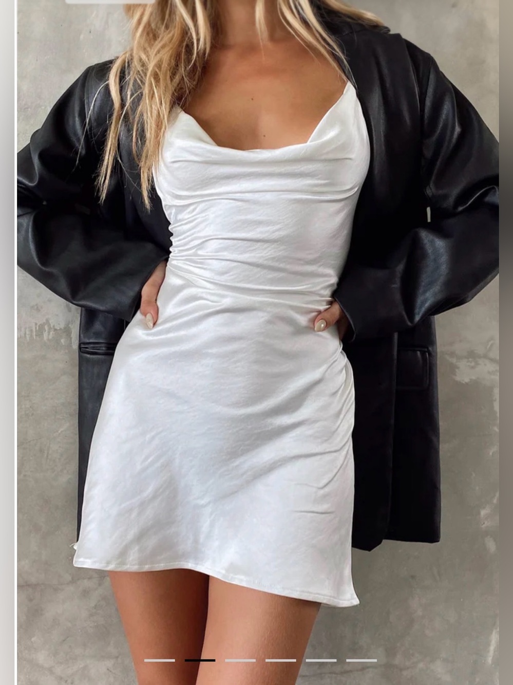 Motel Rocks White Cowl Neck Mini Dress